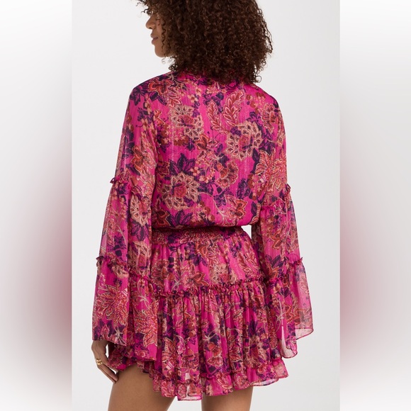 MISA Leeva Mini Dress in Fuchsia Batik New With Tags. - Picture 3 of 11